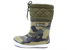 Aigle Giboulee winter rubber boots camou kaki
